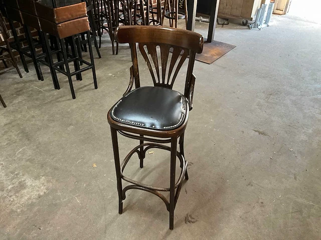 Kunstlederen thonet barkrukken (6x) - afbeelding 3 van  7