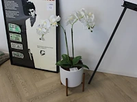Kunstorchidee in pot. totale hoogte 90cm. - afbeelding 1 van  2
