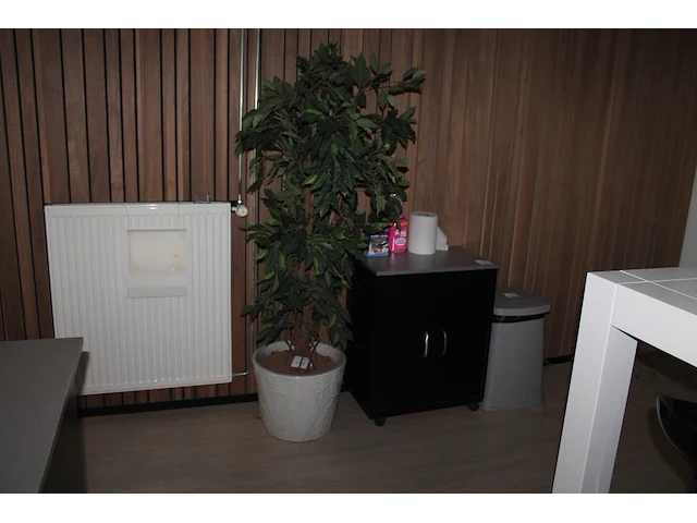 Kunstplant met hoogte 170 cm in keramieken pot. doorsnede pot 44 cm. - afbeelding 1 van  2