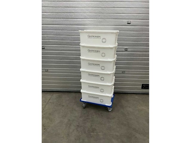 Kunststof bakken op trolley (6x) - afbeelding 2 van  6