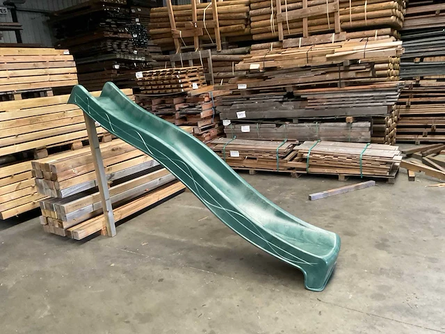 Kunststof glijbaan - groen - 290 cm - afbeelding 2 van  6