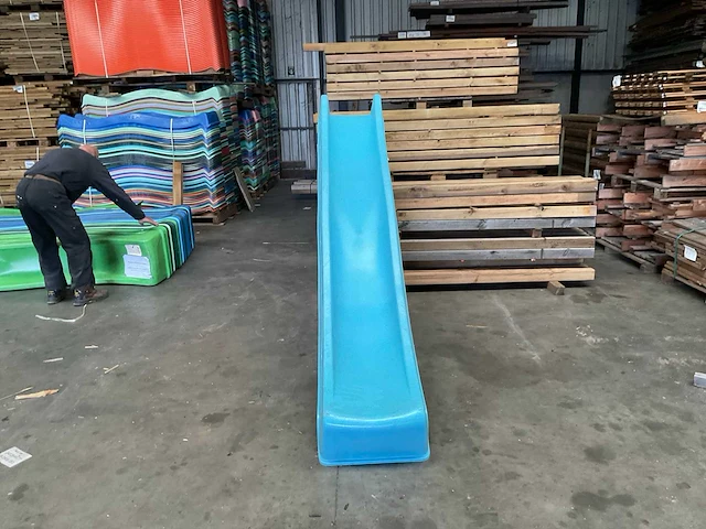 Kunststof glijbaan - licht blauw - 290 cm - afbeelding 2 van  5