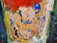 Kunstwerk, gemengde techniek, maya wildevuur, bloemen op vaas, 2014 - afbeelding 4 van  10