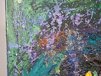 Kunstwerk, gemengde techniek, maya wildevuur, bloemen op vaas, 2014 - afbeelding 8 van  10