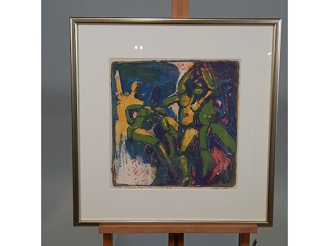 Kunstwerk in lijst, w. j. motz, koregmeiden 5/14, 1996 - afbeelding 1 van  8