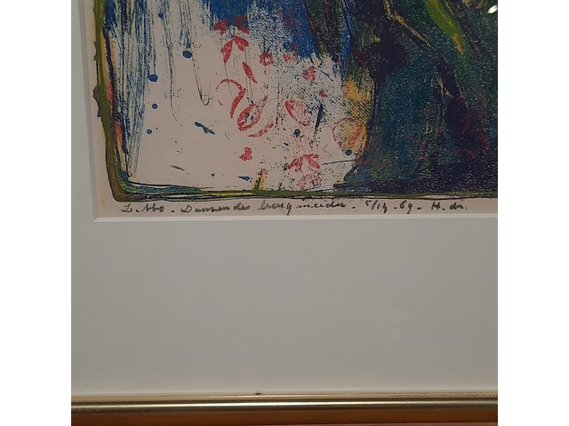 Kunstwerk in lijst, w. j. motz, koregmeiden 5/14, 1996 - afbeelding 2 van  8