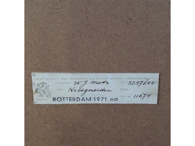 Kunstwerk in lijst, w. j. motz, koregmeiden 5/14, 1996 - afbeelding 8 van  8