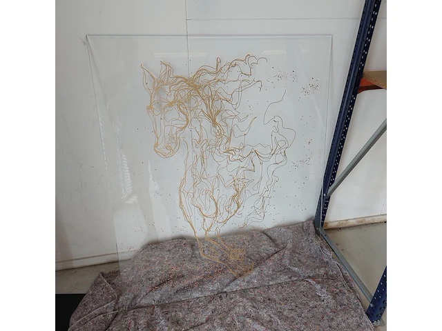 Kunstwerk op glas " wild horse " jonathan antony barber - afbeelding 1 van  6