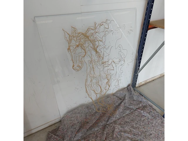 Kunstwerk op glas " wild horse " jonathan antony barber - afbeelding 2 van  6