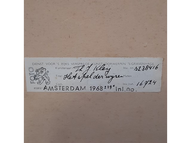 Kunstwerk, theo kley, het spel der wijzen, 1966 - afbeelding 10 van  10