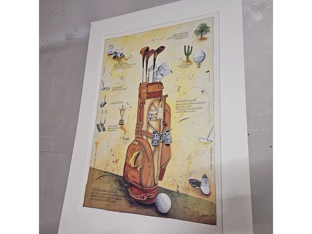Kunstwerk van kunstenaar dieter portugall - ''golf playing stories'' - afbeelding 1 van  8