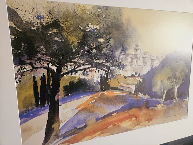 Kunstwerk van kunstenaar j. hammerle - ''meditteranean village'' - afbeelding 3 van  4