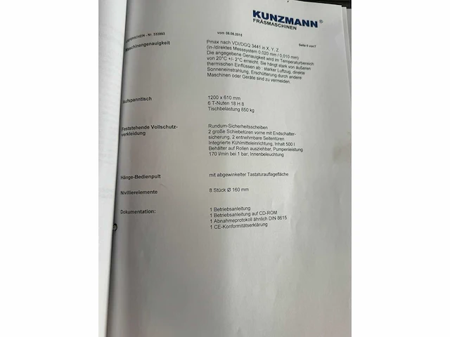 Kunzmann ba 1000 vmc with itnc530 - afbeelding 18 van  26