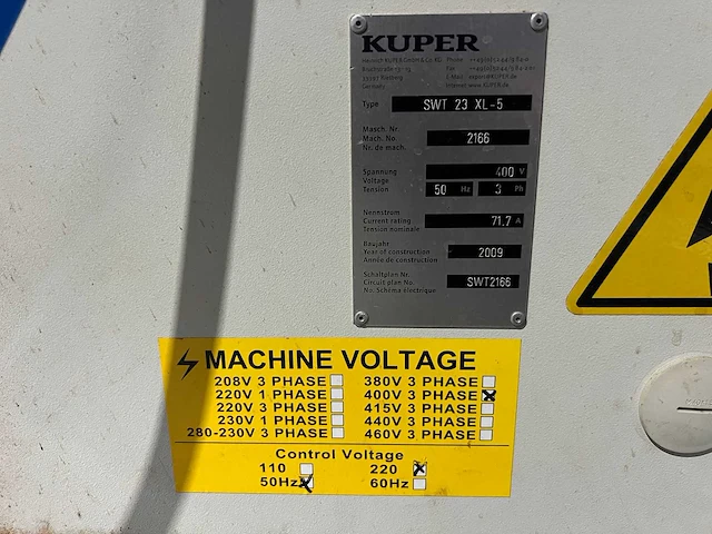 Kuper - swt 23 xl-5 - vierzijdige profileer- en schaafmachine - 2009 - afbeelding 7 van  19