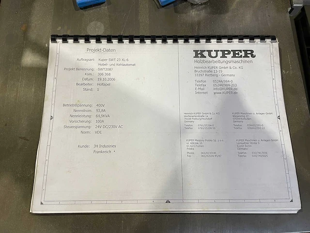 Kuper - swt 23 xl-6 - vierzijdige profileer- en schaafmachine - 2006 - afbeelding 16 van  23