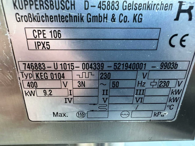 Kupperbusch - cpe 106 dubbellaags - combisteamer - afbeelding 6 van  6
