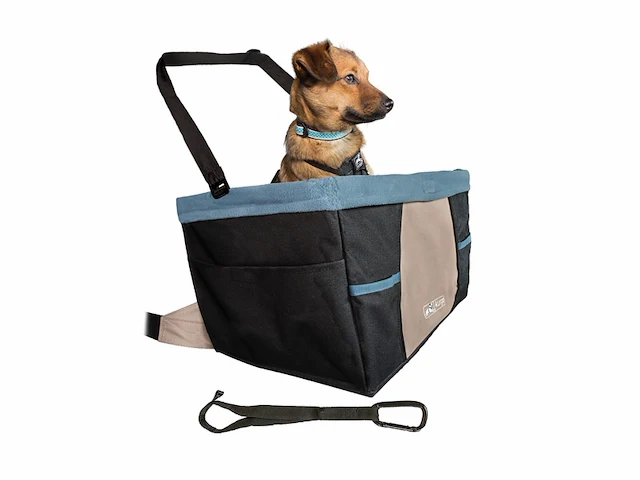 Kurgo rover booster seat verhoogde autostoel met eenvoudige bevestiging voor kleine honden tot 13kg zwart/blauw - afbeelding 1 van  4
