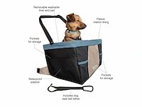 Kurgo rover booster seat verhoogde autostoel met eenvoudige bevestiging voor kleine honden tot 13kg zwart/blauw - afbeelding 2 van  4