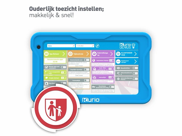 Kurio tab premium kindertablet 7 inch 32gb ouderlijk toezicht android 13 go blauw - afbeelding 1 van  3