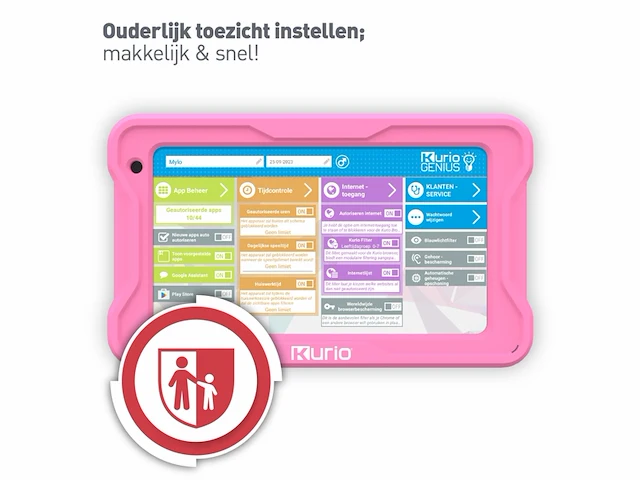 Kurio tab premium kindertablet 7 inch 32gb veilige tablet ouderlijk toezicht roze - afbeelding 1 van  4