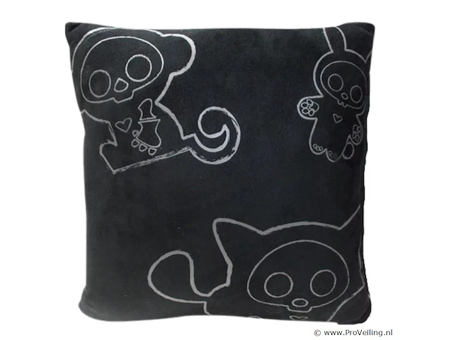 Kussen skelanimals zwart 40 x 40 cm - afbeelding 1 van  2