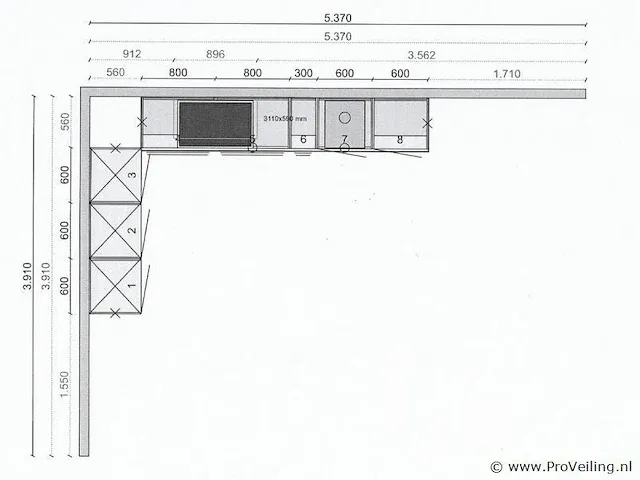 Kvik rechte keuken - 310x180/220cm - afbeelding 30 van  38