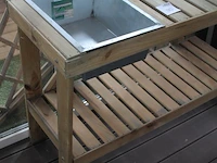 Kweektafel v.v. zinken kweekbak. afmeting 122 x 48 x 82 cm. - afbeelding 2 van  2