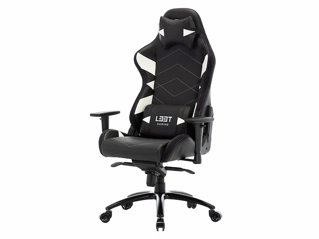 L33t gaming - elite v4 gaming chair - ergonomisch - pu leer - wit - afbeelding 2 van  4