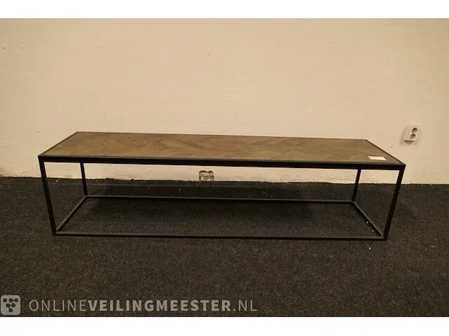 Laag tv meubel visgraat ingelegd - afbeelding 2 van  8