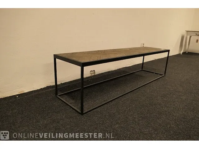 Laag tv meubel visgraat ingelegd - afbeelding 4 van  8