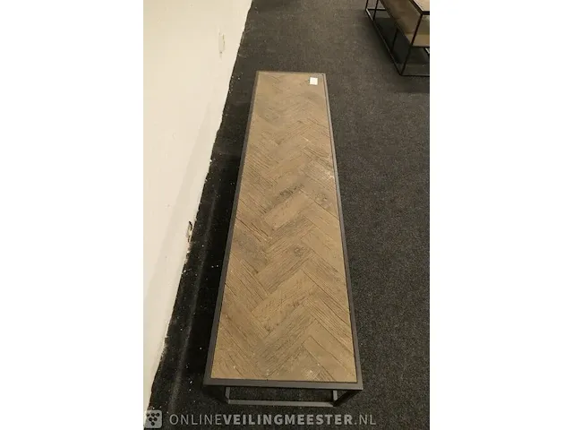 Laag tv meubel visgraat ingelegd - afbeelding 5 van  8