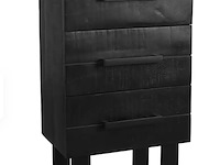 Ladenkastje, zwart mangohout, zwart metalen onderstel - afbeelding 1 van  5