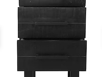 Ladenkastje, zwart mangohout, zwart metalen onderstel - afbeelding 4 van  5