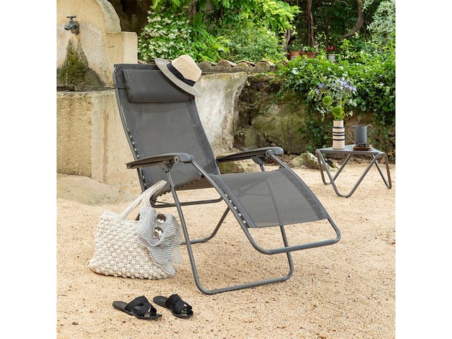 Lafuma rsxa clip model 2025 relaxstoel verstelbaar inklapbaar zero gravity graphite - afbeelding 2 van  5