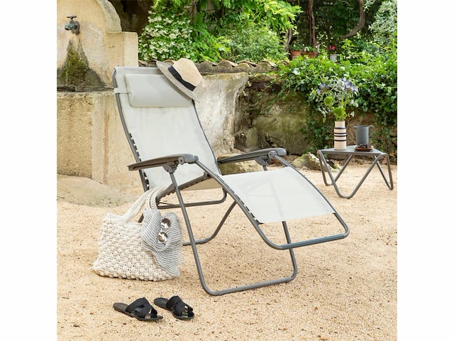 Lafuma rsxa clip model 2025 relaxstoel verstelbaar inklapbaar zero gravity seigle ii beige - afbeelding 2 van  5