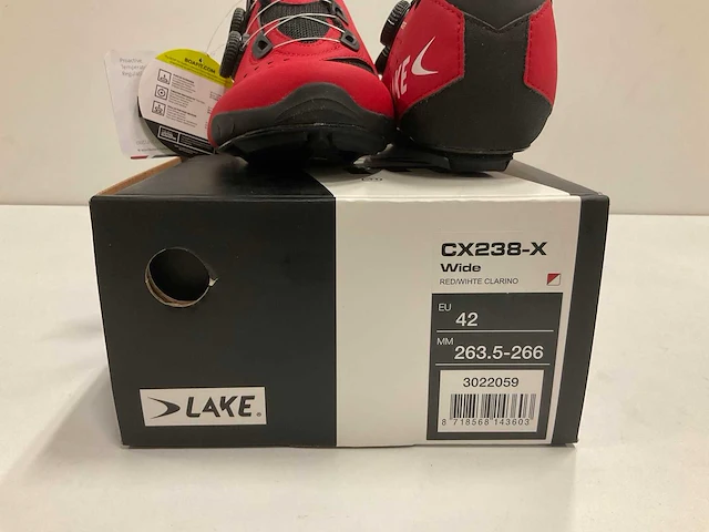 Lake cx238-x wide red/white clarino maat 42 - afbeelding 4 van  4