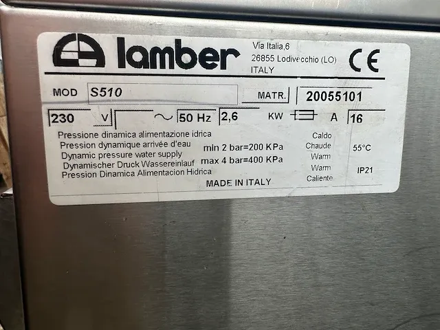 Lamber - s510 - korvenvaatwasmachine - afbeelding 6 van  6