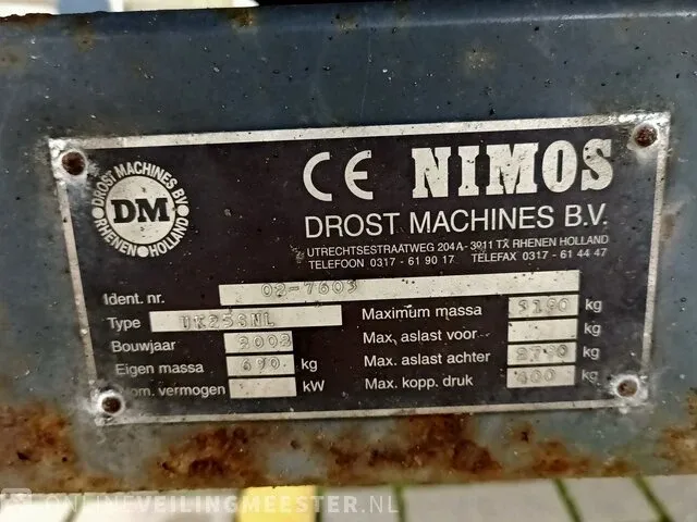 Landbouw kipper aanhanger nimos, uk-2.5 , bouwjaar 2002 - afbeelding 12 van  12