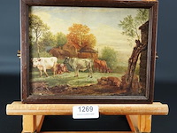 Landelijk tafereel in houten lijst - afbeelding 1 van  5