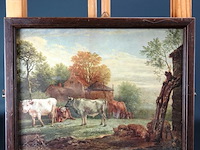 Landelijk tafereel in houten lijst - afbeelding 2 van  5