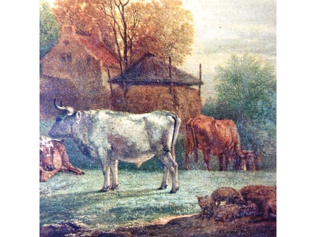 Landelijk tafereel in houten lijst - afbeelding 3 van  5