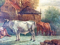 Landelijk tafereel in houten lijst - afbeelding 3 van  5