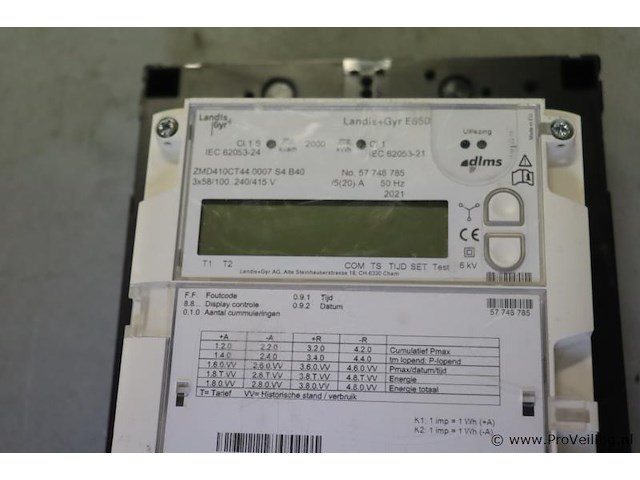 Landis + gyr e650 energiemeter - afbeelding 1 van  3