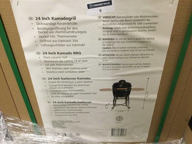 Landmann - 24 inch. - kamado houtskoolbarbecue - afbeelding 3 van  4
