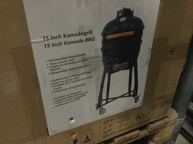 Landmann - kamado s 15 inch. - kamado houtskool bbq 15 inch. - afbeelding 3 van  4