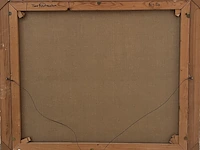 “landschap met een beekje”, groot olieverfschilderij van fons verstraeten - afbeelding 4 van  4