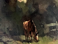 “landschap met paarden” groot olieverfschilderij geschilderd door fons verstraeten - afbeelding 4 van  6