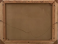 “landschap met paarden” groot olieverfschilderij geschilderd door fons verstraeten - afbeelding 6 van  6
