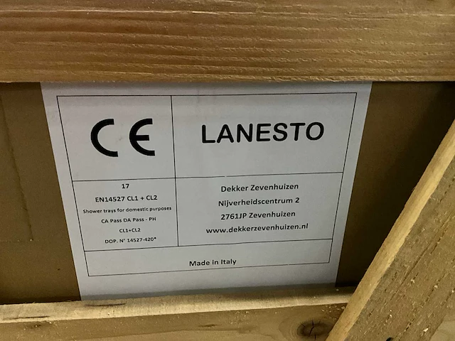 Lanesto liscio bianco 420001 douchebak - afbeelding 4 van  4