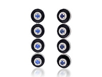 Lange oorbellen met kyanieten en natuurlijk diamanten - afbeelding 1 van  6